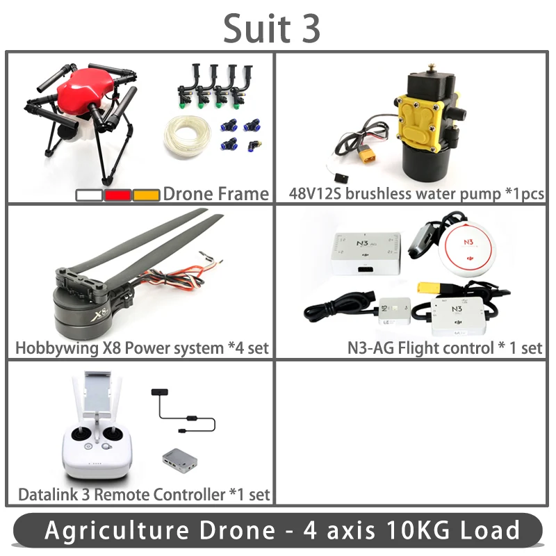 Dreameagle X4-10S 4 оси Водонепроницаемый Сельскохозяйственных Дрон полета платформа 10L/10 кг складной Дрон для опрыскивания - Цвет: Suit 3