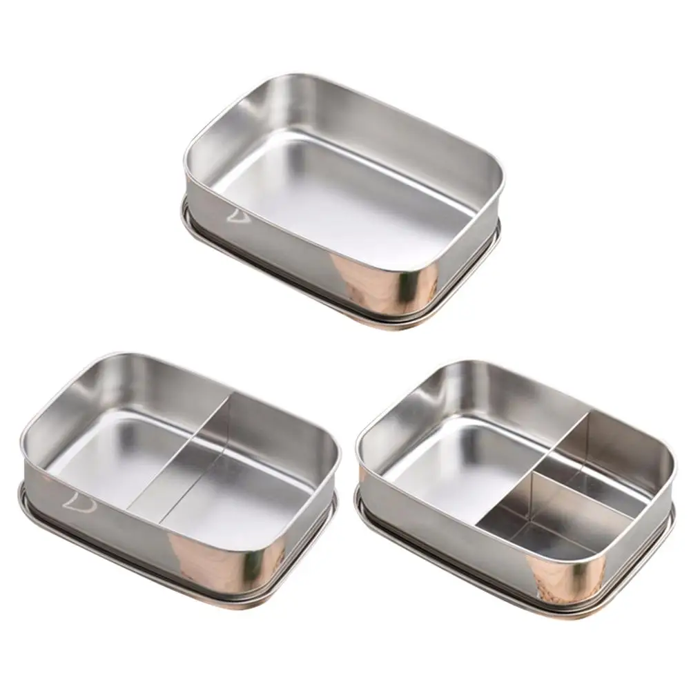 

AUGKUN Stainless Steel Lunch Box Bread Box Flexible Separation Metal Lunch Box Suitable For Hiking Tourism School Children