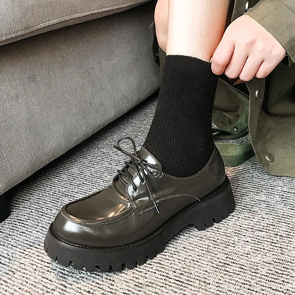

Doratasia hot sale 2020 Genuine Leather Spring/Autumn Shoes Woman Flats Lace Up Comfortable Flats Women Shoes Footwear
