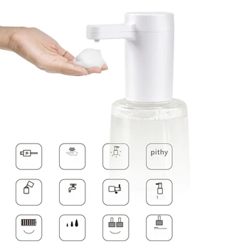 

New 450Ml Rechargeable Automatic Sensor Soap Dispenser Touchless Foaming Soap Dispenser with Colorful Changing Lights