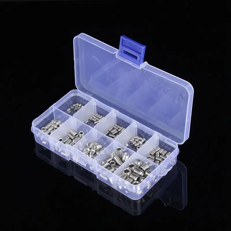 200 pcs One Box of Multi-size Hex Socket Hex Set Screw Cup M3 M4 M5 M6