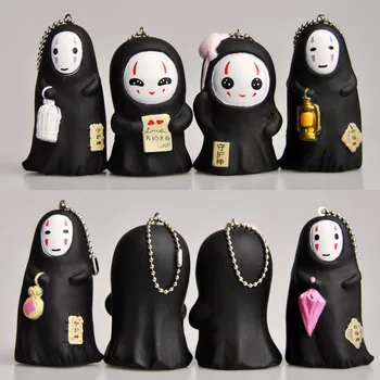 

High Quality Japan Miyazaki Hayao Anime Spirited Away Kaonashi Cute Keychain No Face Car Bag Accessories Key Ring Pendant Gift
