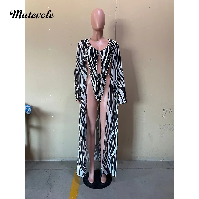 Mutevole Tie Dye Print Two Piece Swimsuit for Women Summer Beach Swimwear Sets Spaghetti Strap Bodysuit and Long Sleeve Kimono plus size loungewear sets