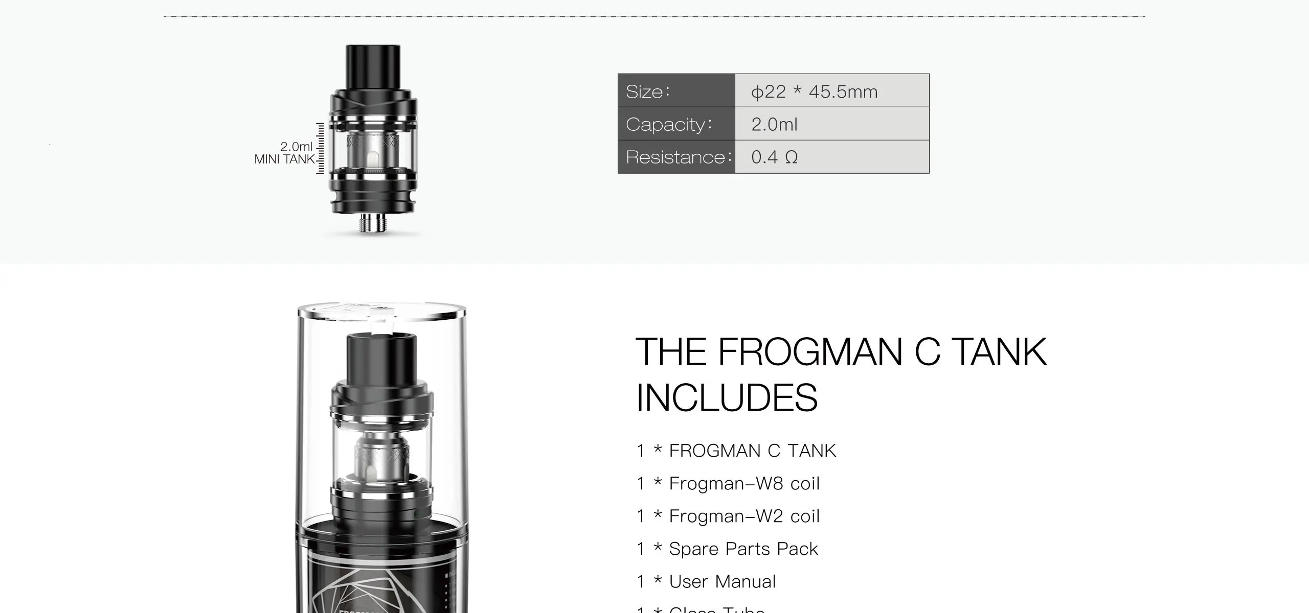 Vaptio Frogman C бак с 4,0 мл Vape атомайзер подходит для 510 коробка мод электронная сигарета 0,1-ом легкий Топ наполнение