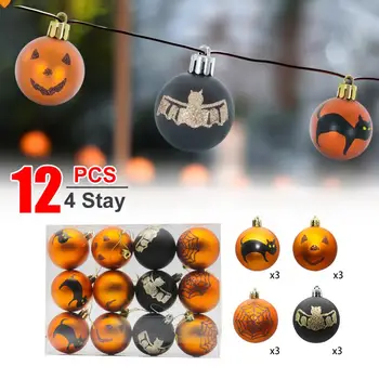

12pcs Halloween Decorations 6cm/12 Painted Matte Plastic Balls Scene Layout Props Living room Party bedroom decorative balls
