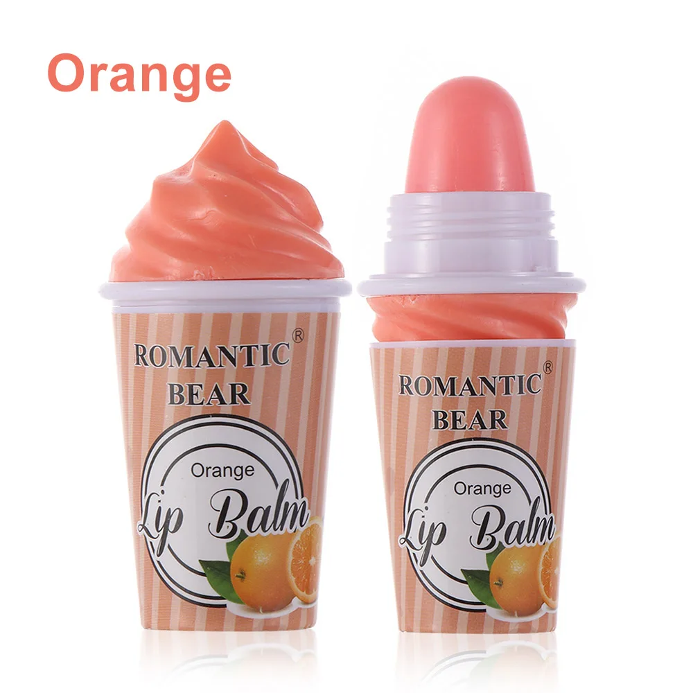 1 шт., 6 цветов, милый бальзам для губ, мороженое, Увлажняющая помада, корейский Зимний защитный бальзам для ухода за губами, косметика, стойкий бальзам для губ - Цвет: Orange