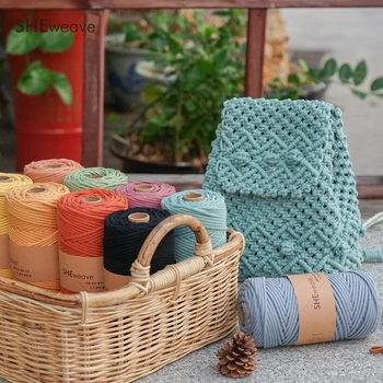 

3mm macrame cord,100% Braided cotton cord, 1/8inch(110Yards) macrame rope for macrame supplies