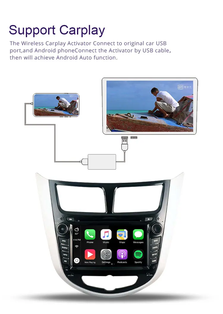 Sale TOPBSNA Android 9.0 Car Multimedia Player For Hyundai Solaris accent Verna i25 2011-2012 WIFI Stereo 2 Din Car Radio headunit AM 9