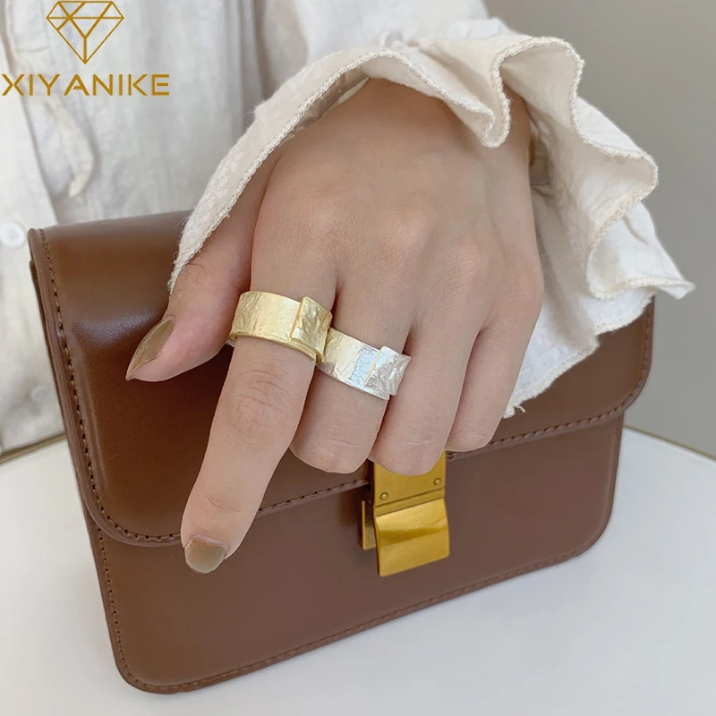 Женские кольца с рок-узором XIYANIKE винтажные Простые Вечерние из стерлингового