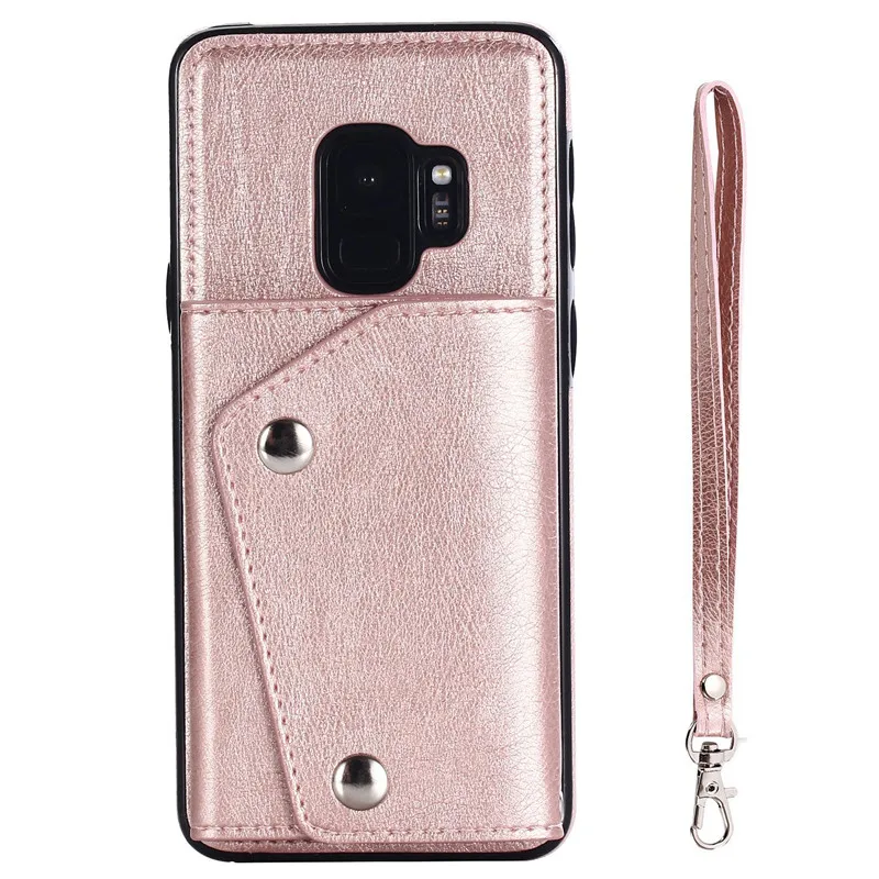 Rose gold Case Кожаный чехол-бумажник Tikitaka для samsung Note 8, s7, s8 Plus, ремешок для карт, флип-чехол для Galaxy S9 Plus, S8 Plus, s7edge, задняя крышка - Цвет: Rose gold Case
