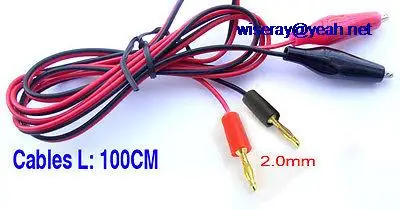 

DHL/EMS 50 pairs Gold 2MM BANANA PLUG TO clip Clamp Pliers Alligator clip Cable 100CM-A7