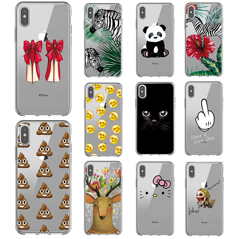 

Transparent silicone soft TPU For iphone 7 8 Case Shell Cover For Apple iPhone 5 5s se 6s 6 s 7 8 plus xs max x 10 xr Bags Funda