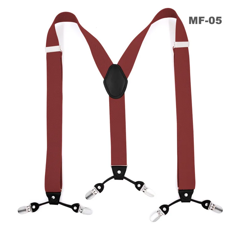 3.5cm Suspenders Для мужчин и женщин, 6 зажимов, рубашка для отдыха, 3,5 см, штаны, брюки с клипсой на Y-Back, подтяжки из искусственной кожи, эластичный сплав, металлическая головка, регулируемые подтяжки - Цвет: 3.5cm Suspenders