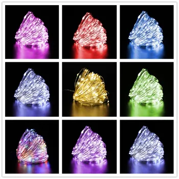 

Led Decoration Lights Silver Wire Fairy Lights Garland Home Christmas Decorations for Home Powered By Battery Batter USB 10m