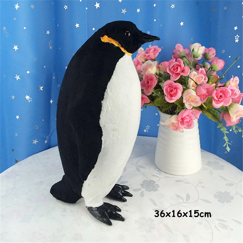 L 36x16x15cm Имитация пингвина, модель животного, Пингвин, Семейная Игрушка, детские игрушки, креативное украшение для дома, статическая модель ручной работы - Цвет: L 36x16x15cm