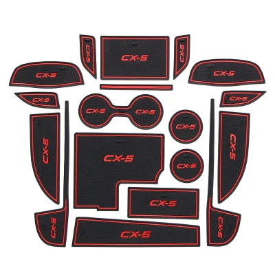 

High quality Cup Mats Anti Slip Door Groove Mat Interior Car Styling For 2017 2018 Mazda CX-5 CX 5 CX5 Gate Slot Pad Non-slip