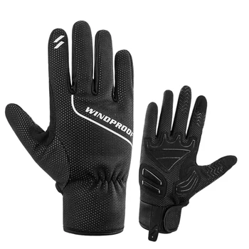 

1 Pair Full Finger Riding Anti Vibration Gloves Outdoor Sport Anti-Slip Touch Screen Gloves - Black M L XL