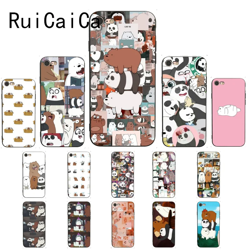 

RuiCaiCa We Bare Bears Luxury Unique Phone Cover For iPhone 8 7 6 6S Plus X XS MAX 5 5S SE XR Mobile Cases 11 11pro 11promax