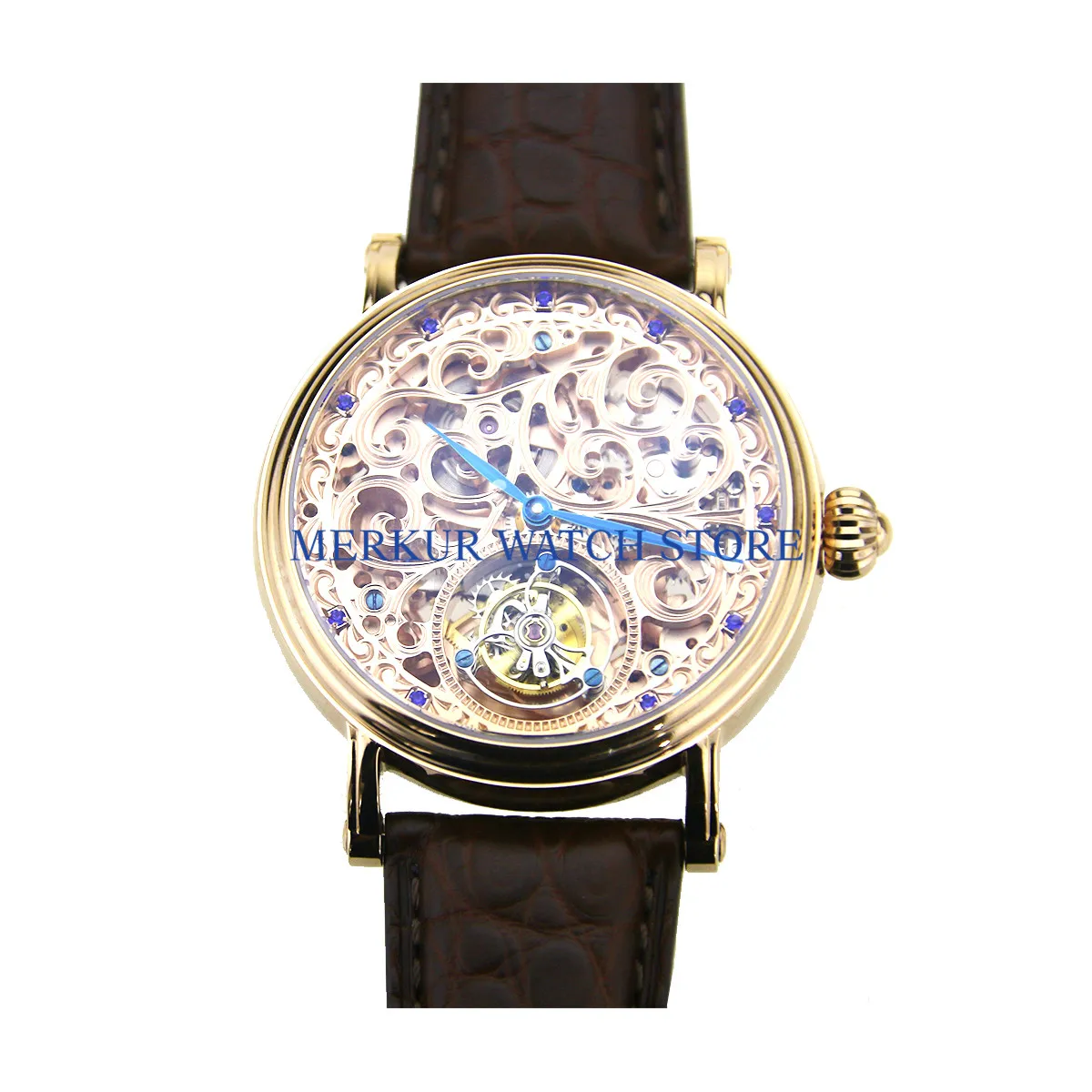 JINTUOFEI мужские часы летающие автоматические механические Tourbillon механизм Skelenton