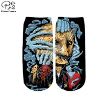 PLstar Cosmos/дропшиппинг Хэллоуин ужас 3D печатных женщин/мужчин/мальчиков/девочек мультфильм красочные повседневные смешные короткие лодыжки носок Style5