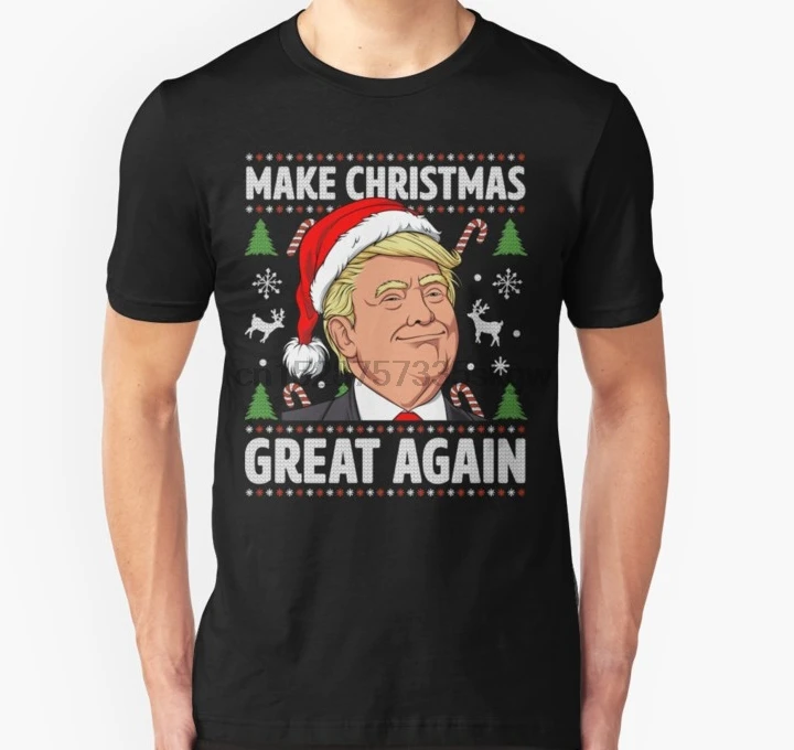 Мужская футболка Make Christmas Great agrey Trump уродливое Рождество для мальчиков (1) Футболка