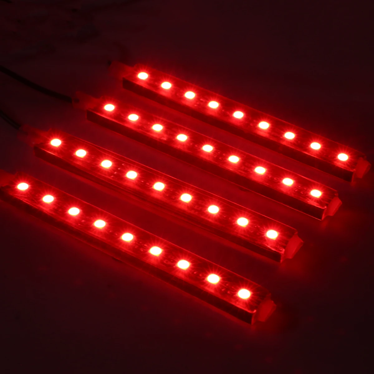 Mayitr, 4 шт., 12 В, автомобильные RGB Светодиодные полосы света, красочные автомобильные стильные декоративные атмосферные лампы с пультом дистанционного управления для автомобильных интерьерных огней