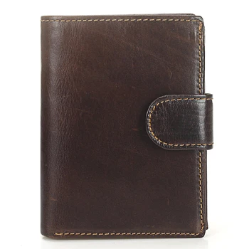 

Business Vintage Cowhide Men Wallet Luxury Coin Wallets Black Brown Solid Color Leather Men's Short Wallet Card Package