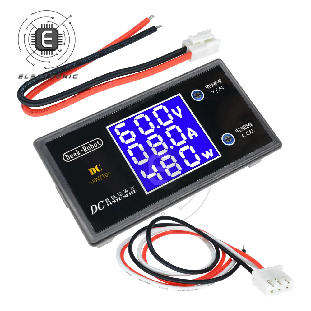 

DC 0-100V 10A LCD Display Digital Voltmeter Ammeter Wattmeter Voltage Current Power Meter Volt Detector Tester 12V 24V 36V 1000W
