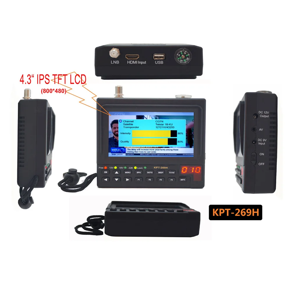 KPT-269H DVB-S2 SatelliteFinder Full HD цифровой спутниковый ТВ приемник искатель метр MPEG-4 модулятор HDMI DVB-S спутниковый искатель