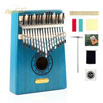 

NICROLANDEE Kalimba 17 Keys Thumb Piano Set with Study Instruction and Tune Hammer, Portable Solid African Wood Finger Piano