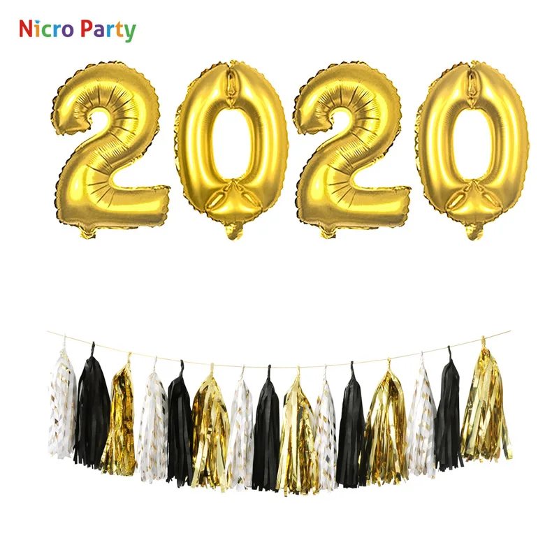 Nicro 32 шт./лот золотой год комплект украшений для вечеринки Anniversaire домашние вечерние украшения DIY# Set136