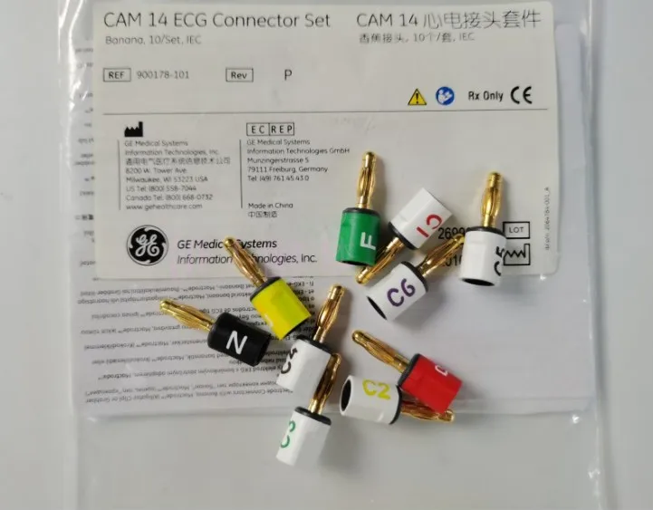 

GE Original Imported CAM14 MAC5000 Series ECG Machine European Standard Metal Banana Plugs 10/set