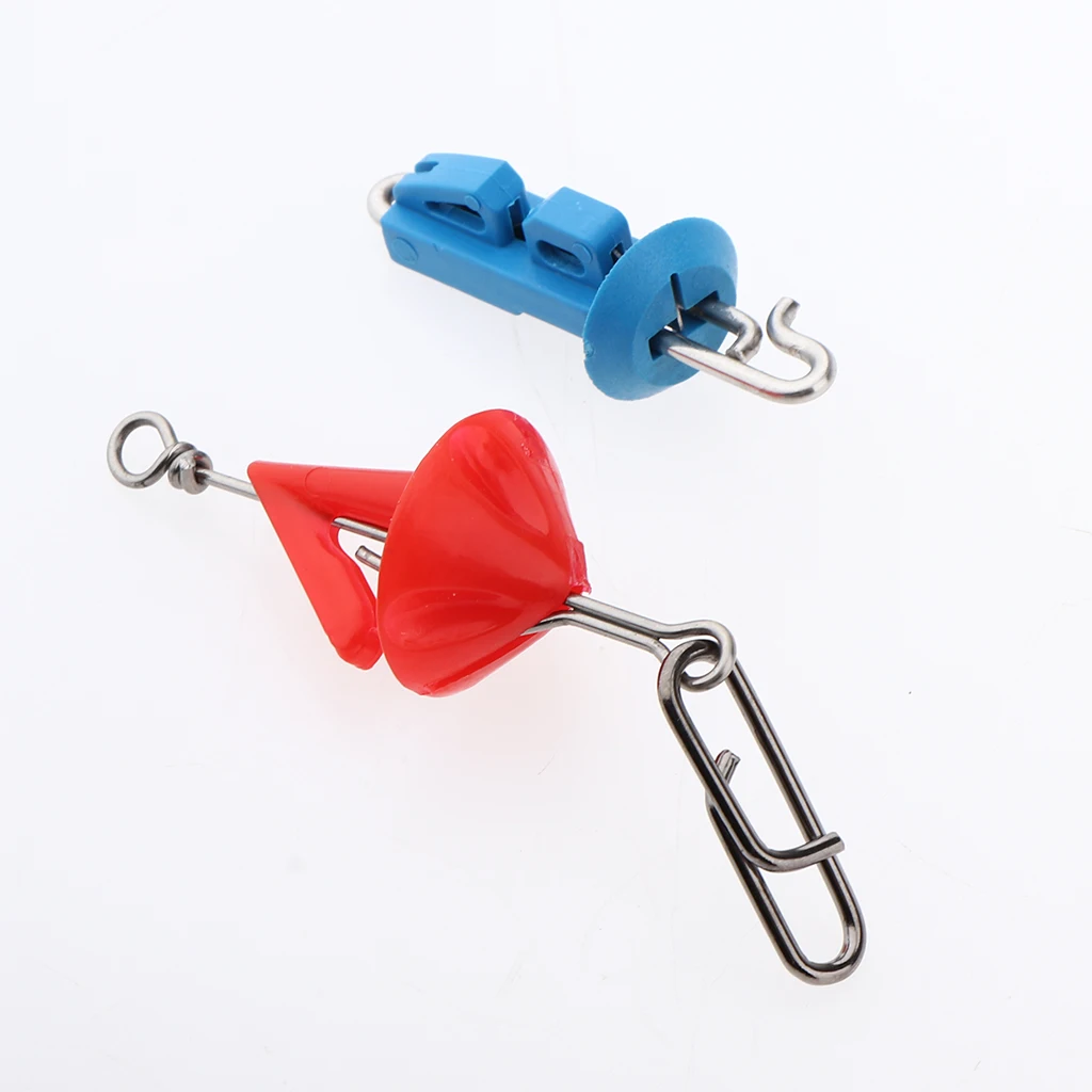 

10 Pieces Impact Bait Creative Fishhook Release Clip System Blue & Red