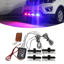 M&C 4*4 LED Car Truck Emergency Strobe Light Remote Wireless Control Light Flash Signal Fireman Police Beacon Warning Light