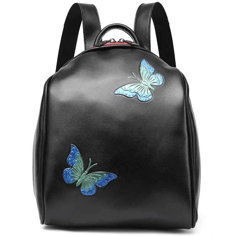 

2019 New shoulder bag leather bag casual bag fashion soft leather backpack Korean version of the leather lady bag