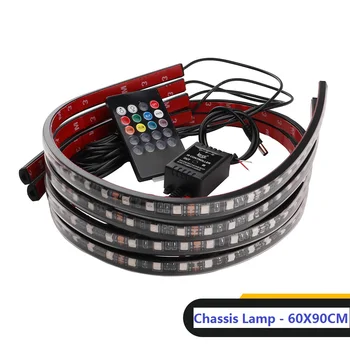 

1 Tow 4-5050 Seven-color Sound Control Car Chassis Lamp Atmosphere Lamp Decorative Lamp Car Chassis Lamp 60*90cm Universal Type