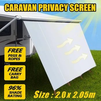 

2x2.05M Caravan Privacy Screen Car Side Awning Rooftop Tent Sun Shelter Shade SUV Camping Canopy Outdoor Tents Accessories Kit