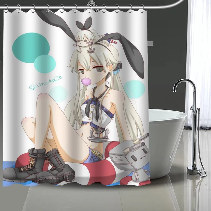 ShunQian Shimakaze аниме девушка занавеска для душа полиэстер ткань для Ванной Экраны занавески s для ванной комнаты 3D Водонепроницаемый Ванна занавеска крючок