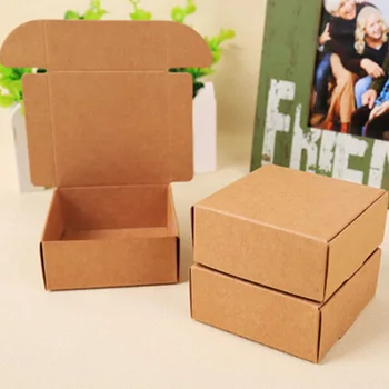 

100pcs Cheap Kraft gift packaging cardboard paper box,small natural handmade soap kraft craft box,kraft carton paper box