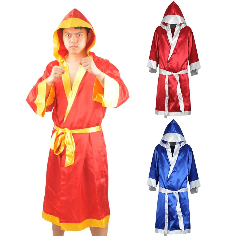 Buy Men Boxing Robe MMA Boxing Match Muay Thai Men Hooded Long Sleeve