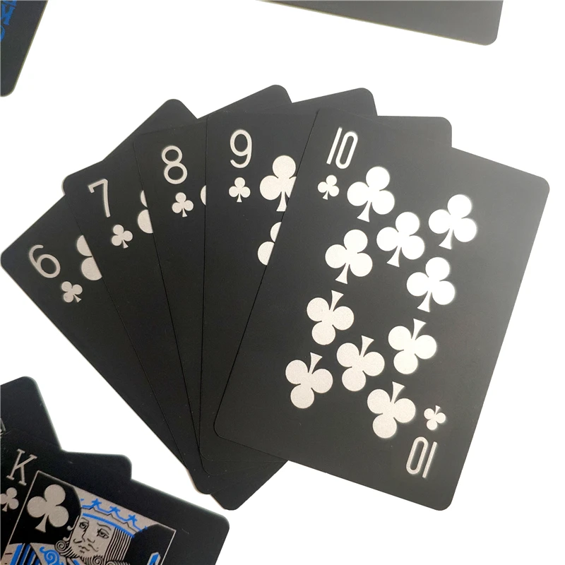Золотые игральные карты набор Водонепроницаемый белый пластик черный цвет покер карты классические Волшебные трюки инструмент Покер игры подарок покер
