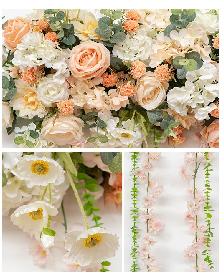 JAROWN Artificial Rose Flower Row Floral Arch Decor Wedding Main Table Decoration Wedding Background Wall Props Sztuczne Kwiaty (9)