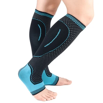 Anti-Slip Siliconen Been Ondersteuning Fitness Mouwen Cover Lange Ademend Gebreide Enkel Compressie Protector Sportwear.