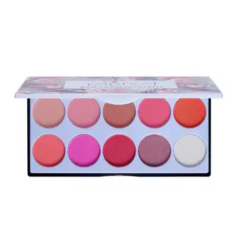 

POPFEEL 10 Color Blush Palette The Rouge Tray Brighten Cream Makeup Gentle Face Delicate Set Blush Contour Orange Pink Natu L1A9