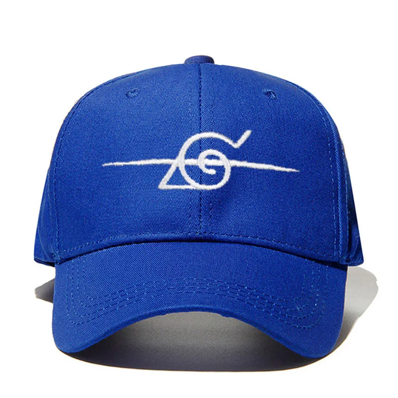 Royal blue white Новая бейсболка «Наруто» Uchiha Uzumaki логотип бейсболка из хлопка Бейсболка для мужчин женщин хип хоп папа Черные Шляпы Прямая - Цвет: Royal blue white