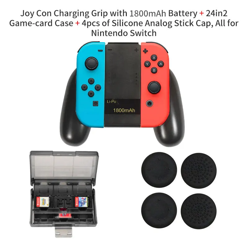 Золотой Joy-Con зарядное устройство с 1800 мА/ч, Батарея, 2-в-1 из биметаллического для nintendo Switch Joy-Con Joycon Зарядное устройство - Цвет: Золотой