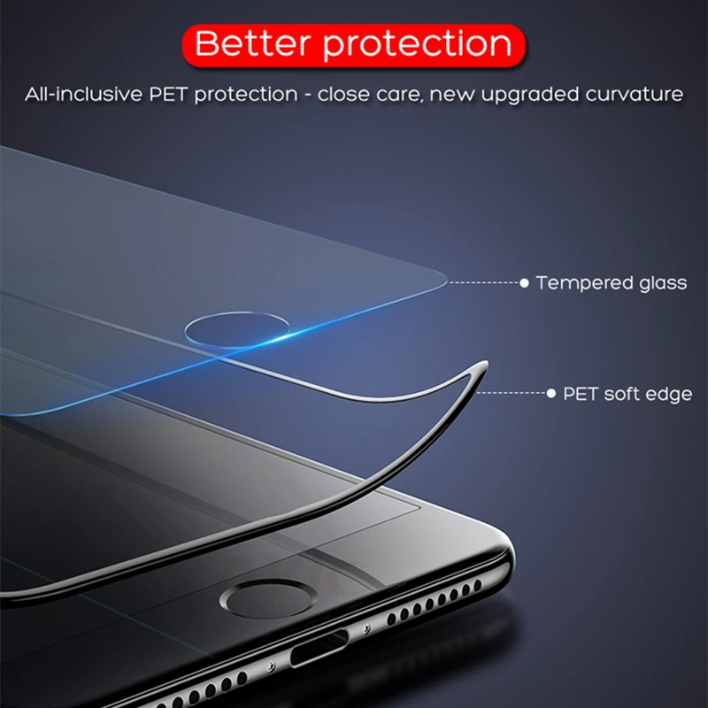 100D защитное закаленное стекло для iPhone 6 6s 7 8 Plus X стекло протектор экрана для iPhone XR Xs MAX 11 Pro Max стекло