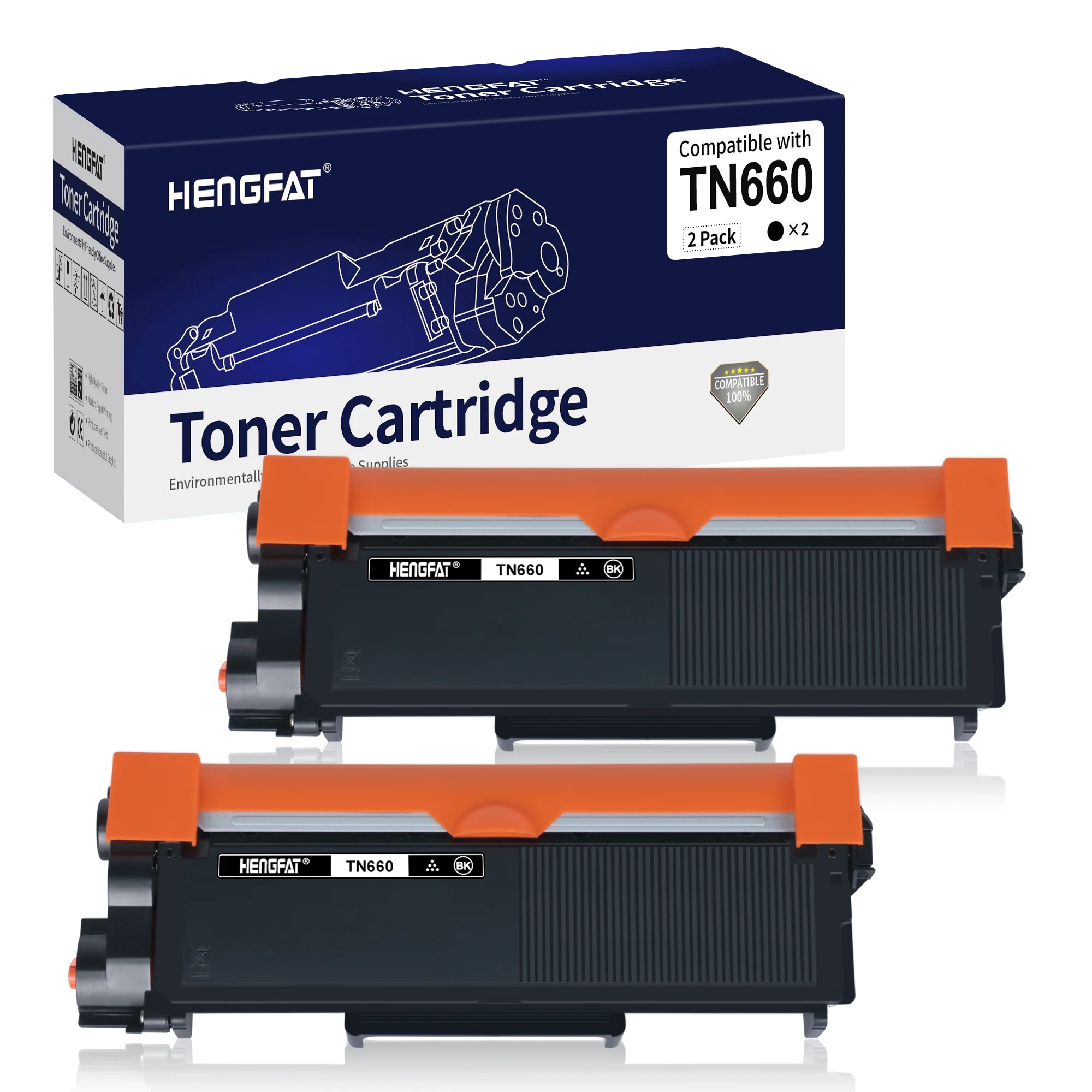 Tn660 2 pacote compatível toner substituição do