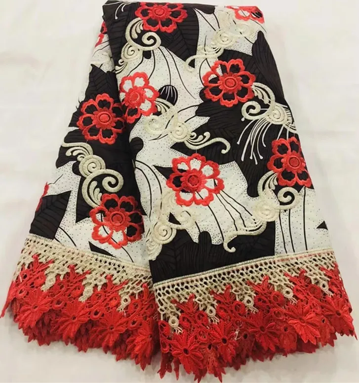 Гипюревая кружевная ткань с воск африканская кружевная ткань Африканская кружевная ткань Высокое качество 6 ярдов в нигерийском стиле кружевная ткань для платья PZ-A1