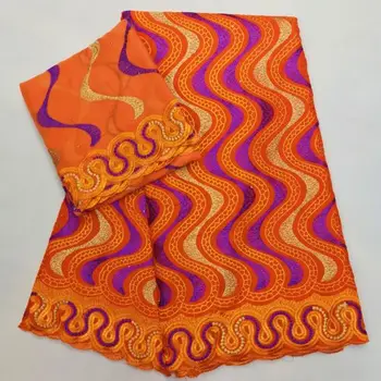 

AHH061 High quality Swiss voile lace African voile lace fabric with embroidery 5yards plus 2yards cotton lace set for dress